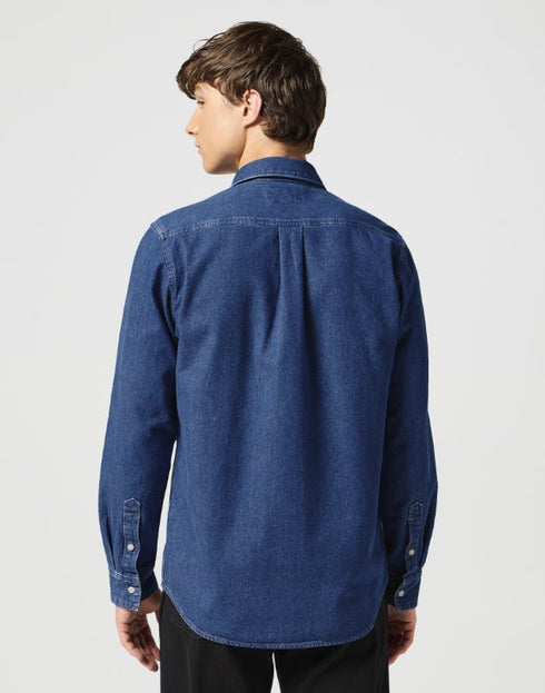 Wrangler Men's 1 Pocket Shirt In Dark Stone